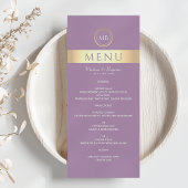 Élégant menu Mariage violet
