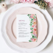 Élégant menu Mariage violet et rose