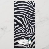 Élégant menu Mariage Zebra Stripe (Dos)