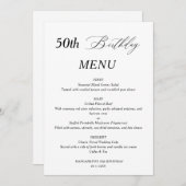 Élégant menu minimaliste 50e anniversaire (Devant / Derrière)