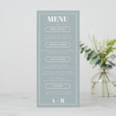 Élégant menu minimaliste chic Mariage (Debout devant)