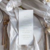Elégant menu minimaliste de Mariage blanc