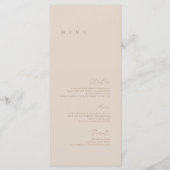 Élégant Menu Minimaliste de Mariage Plat Rose Fard (Devant)