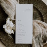 Elégant menu minimaliste Dusty Blue Place Card<br><div class="desc">Elégant minimaliste,  carte de séjour et menu mariage. Caractéristiques,  typographie moderne bleu poussiéreux et support couleur uni assorti.</div>