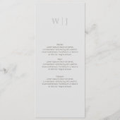 Élégant menu minimaliste mariage (Devant)