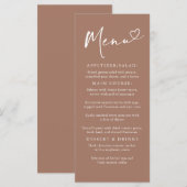 Élégant Menu Minimaliste Moderne Brun Clair (Devant / Derrière)