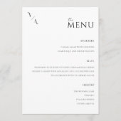 Élégant menu minimaliste moderne Mariage (Devant)