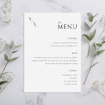Élégant menu minimaliste moderne Mariage<br><div class="desc">Menu mariage moderne avec design élégant de typographie minimaliste en noir et blanc.</div>