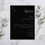 Élégant menu minimaliste moderne Mariage<br><div class="desc">Menu mariage moderne avec design élégant de typographie minimaliste en noir et blanc.</div>