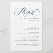 Élégant menu minimaliste moderne Mariage simple (Devant)