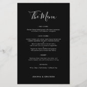 Élégant menu minimaliste moderne Mariage simple (Devant)