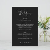 Élégant menu minimaliste moderne Mariage simple (Debout devant)