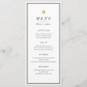 Elégant menu minimaliste noir et blanc mariage (Devant)