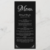 Elégant menu moderne Mariage noir et blanc (Devant)