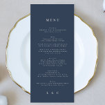Elégant menu Monogramme simple marine bordeaux<br><div class="desc">menu mince pour correspondre à la collection *si vous voulez plus d'options papier cette conception peut être transférée à un programme mince *ou pour plus d'aide contactez-moi</div>