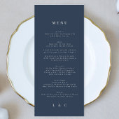 Elégant menu Monogramme simple marine bordeaux
