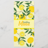 Élégant menu plat Mariage citron (Dos)