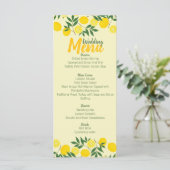 Élégant menu plat Mariage citron (Debout devant)