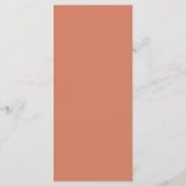 Élégant menu plat Mariage d'automne Terracotta Flo (Dos)