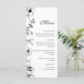 Elégant menu plat Mariage noir & blanc (Debout devant)