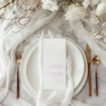 Élégant menu plat minimaliste Mariage moderne<br><div class="desc">Le design présente une police manuscrite et un design moderne minimaliste. Conçu pour coordonner avec pour la collection de Faire-part de mariage "SERENA". Pour modifier les détails, cliquez sur "Personnaliser". Pour déplacer le texte ou modifier la taille, la police ou la couleur, cliquez sur "Cliquez pour customiser plus loin". Voir...</div>