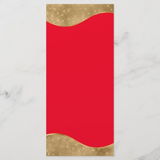 Elégant Menu Rouge et Or Carte Place avec Photo (Dos)