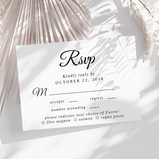 Élégant Menu Script Choice Wedice RSVP