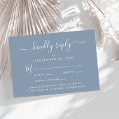 Élégant Menu Script Choix Dusty Blue Wedding RSVP
