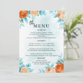 Elégant Menu Table de mariage Cartes Menu Plat Men (Debout devant)