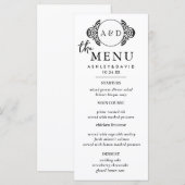 Elégant Menu Table de mariage Cartes Menu Plat Men (Devant / Derrière)