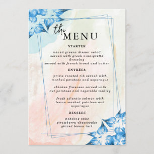 Elégant Menu Table de mariage Cartes Menu Plat Men
