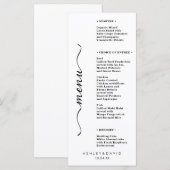 Elégant Menu Table de mariage Cartes Menu Plat Men (Devant / Derrière)