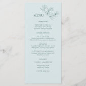 Elégant menu Turquoise Mariage Floral (Devant)