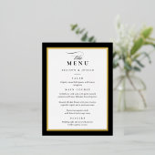 Élégant Menus Mariage Black Gold Foil (Debout devant)