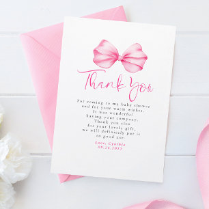 Élégant Merci de Baby shower de Bow rose clair