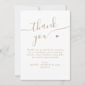 Élégant Merci de calligraphie beige Baby shower (Devant)