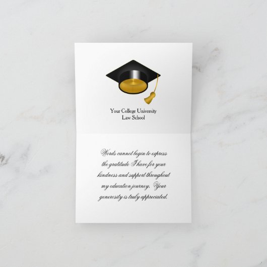 Élégant Merci de diplôme de l'école de droit d'arg (Intérieur)