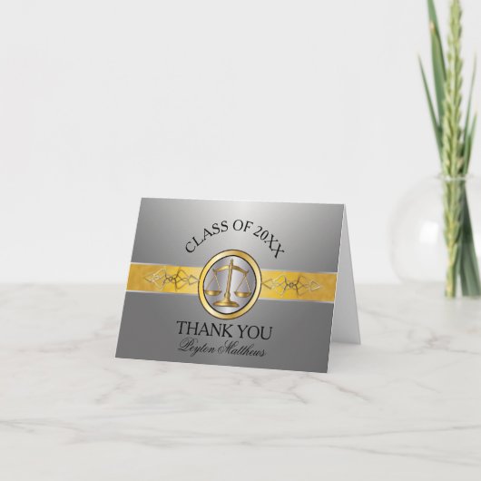 Élégant Merci de diplôme de l'école de droit d'arg (Devant)