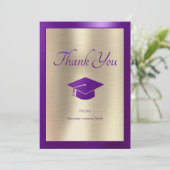 Élégant Merci de diplôme Script Purple Gold (Debout devant)