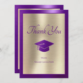 Élégant Merci de diplôme Script Purple Gold (Devant / Derrière)