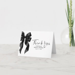 Élégant Merci de Fête des mariées de Bow Noir