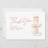 Élégant Merci de Fête des mariées de la Bow Blanch (Devant)