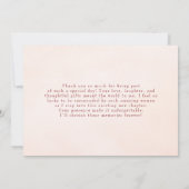 Élégant Merci de Fête des mariées de la Bow Blanch (Dos)