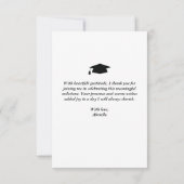 Élégant Merci de graduation de script Carte photo (Dos)