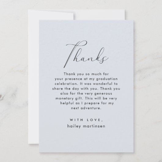 Élégant Merci de graduation de script photo (Dos)