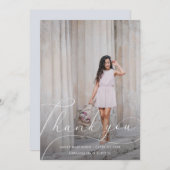 Élégant Merci de graduation de script photo (Devant / Derrière)