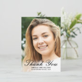 Élégant Merci de graduation en noir Script photo (Debout devant)