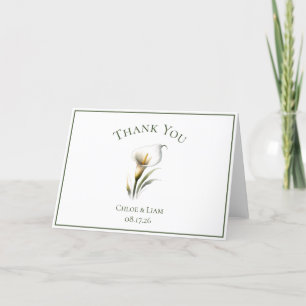 Elégant Merci de Mariage à fleurs Calla Lily Perso