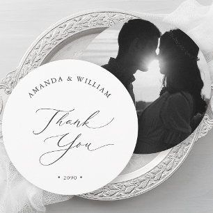 Élégant Merci de mariage Carte photo