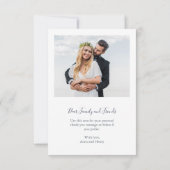 Elégant Merci de mariage Floral Aquarelle gris (Dos)